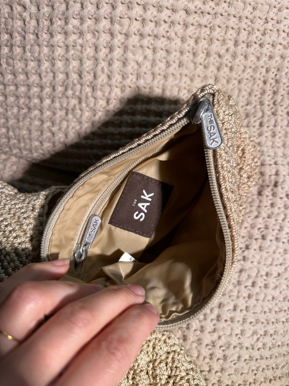 The Sak Natural Crochet Hobo Shoulder Bag - Picture 6 of 7